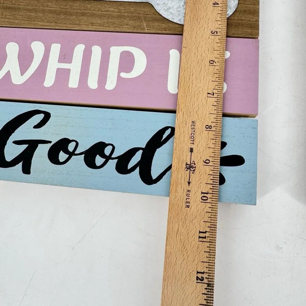 Set of 2 Farmhouse Kitchen Wall Signs Wood 10x10 Whip It Good